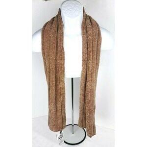 Knit Scarf Stan Herman acrylic Outside Additions NWT camel - 8 x 82 long